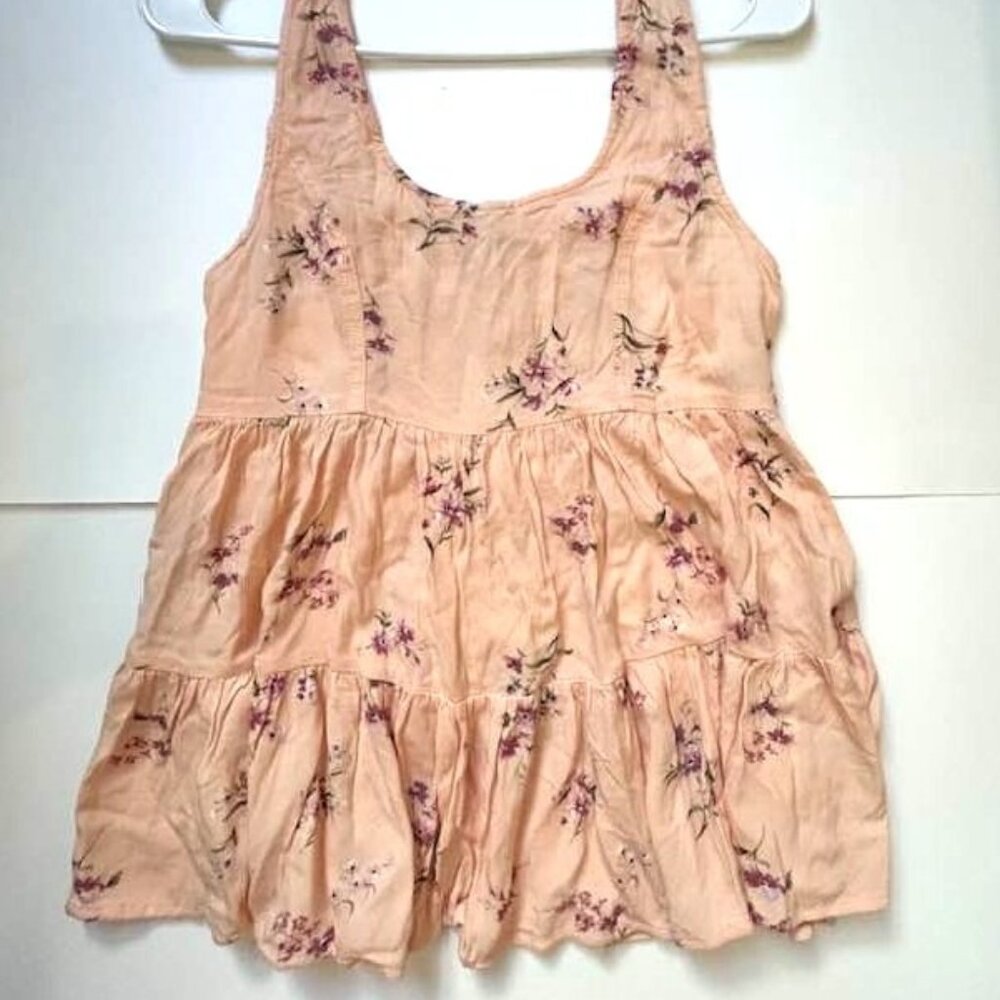 NWT American Eagle Floral Babydoll Top - Pink/Peach - Extra Small